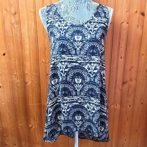 Painted Threads Navy & Beige HI Lo Sleeveless Scoop Neck Tunic Size XS